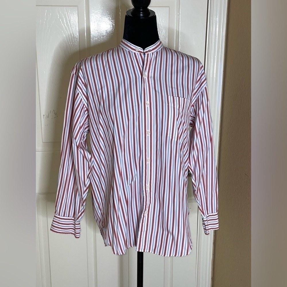 Women's Vintage Ralph Lauren Polo White Blue Red Striped Shirt Size 8 - Picture 5 of 8